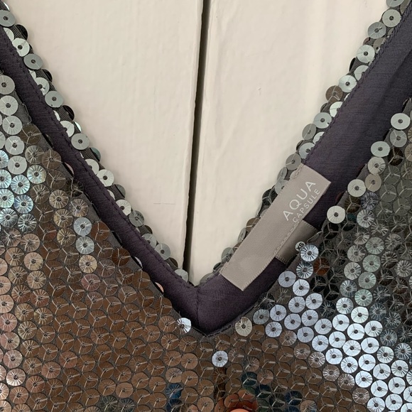 Aqua X Maddie & Tae Sequin Double V Dress - Picture 2 of 5